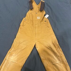 Carhartt Kids' Size 8 Unisex Canvas Insulated Loose Fit Bib Overalls